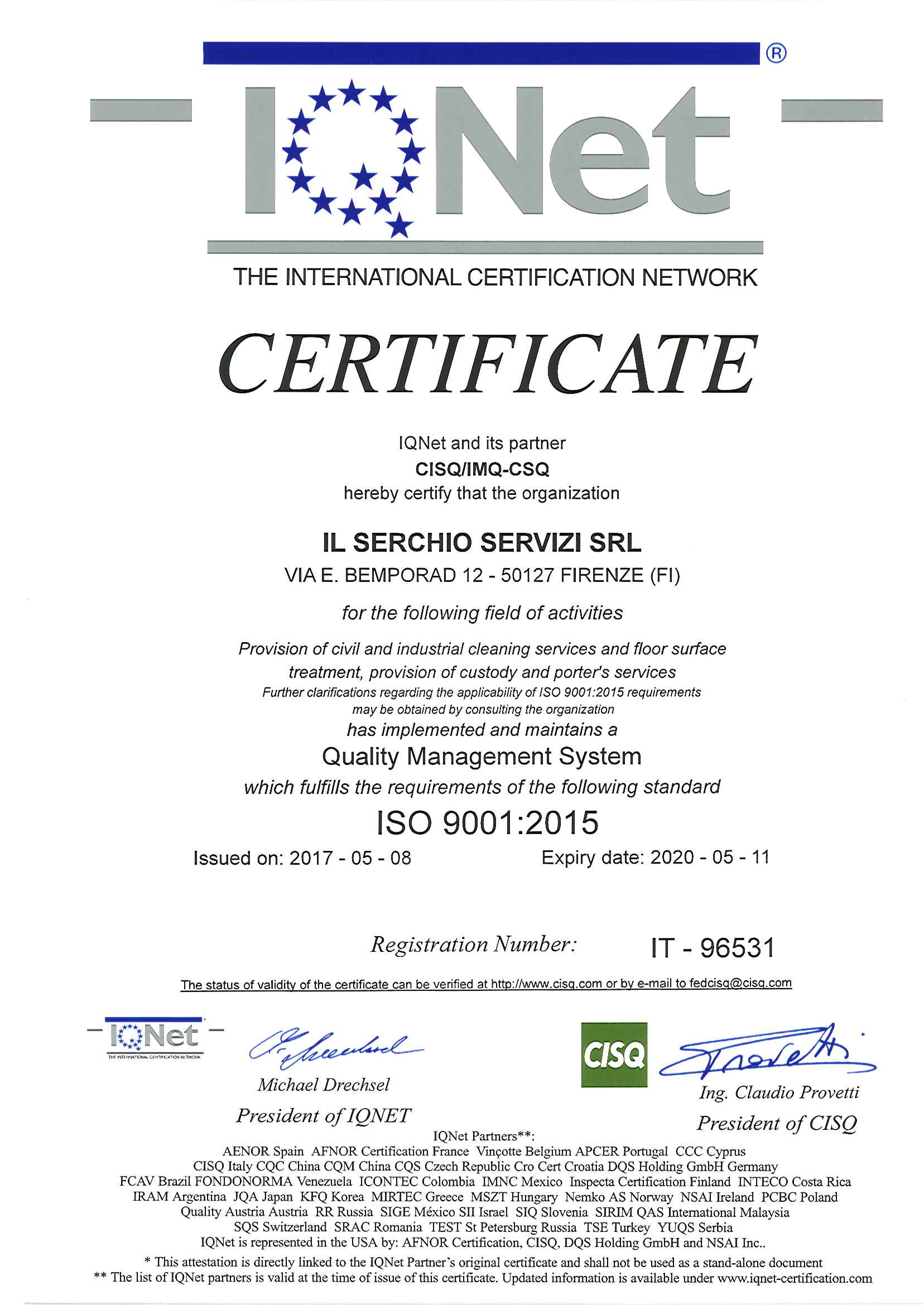 Certificazione ISO 9001:2015 Certificazioni ISO 9001:2015